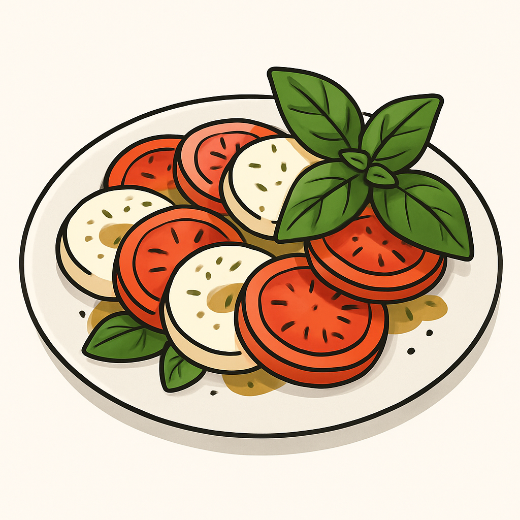 สลัดมะเขือเทศสด + มอสซาเรลล่า